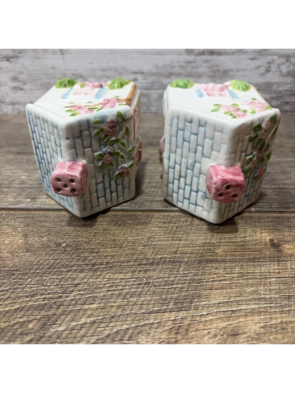 Vintage Our Town Salt & Pepper Shakers Country Cottage House Made In Brazil